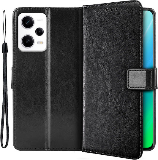 Crazy Horse Wallet Δερματίνης / Πλαστικό / Σιλικόνης Μαύρο (Redmi Note 12 5G / Poco X5 5G)