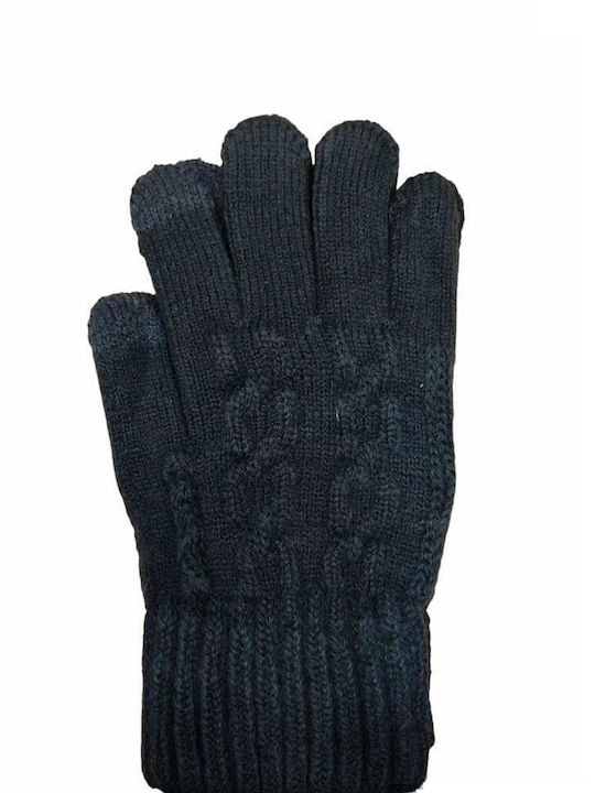 GaFashion Πετρόλ Gestrickt Handschuhe