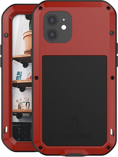 Love Mei Back Cover Μεταλλικό Κόκκινο (iPhone 12 / 12 Pro)