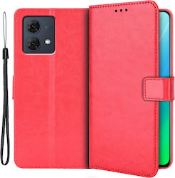 Crazy Horse Wallet Κόκκινη (Moto G84)