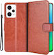Crazy Horse Wallet Piele artificială / Plastic / Silicon Maro (Redmi Note 12 5G / Poco X5 5G)
