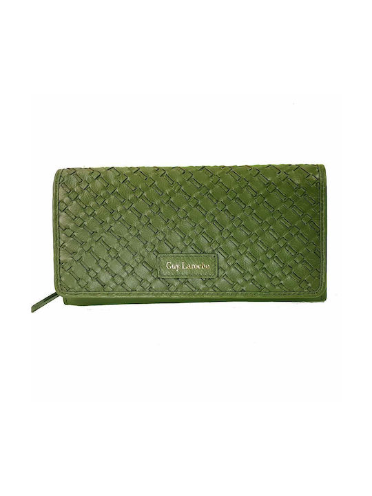 Guy Laroche Μεγάλο Δερμάτινο Γυναικείο Πορτοφόλι με RFID Πράσινο