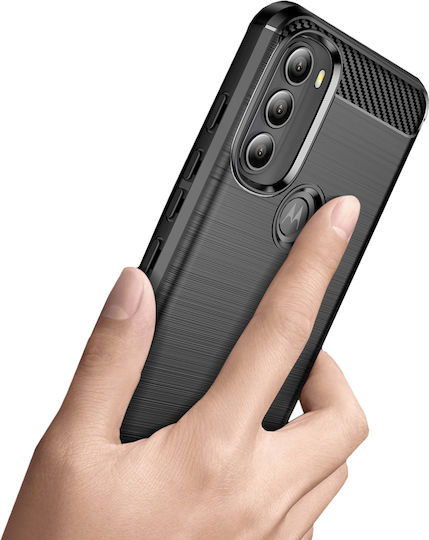 Erbord Umschlag Rückseite Kunststoff / Silikon Schwarz (Moto G71 5G)