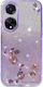 Oppo Glitter Flower Back Cover Σιλικόνης Μωβ (Oppo A78 4G)