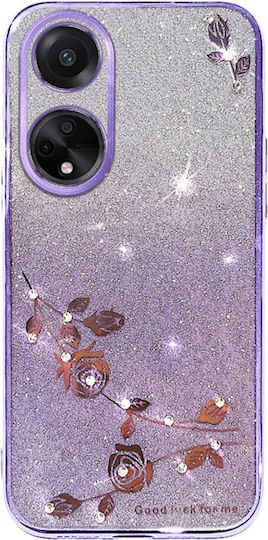 Oppo Glitter Flower Back Cover Σιλικόνης Μωβ (Oppo A78 4G)
