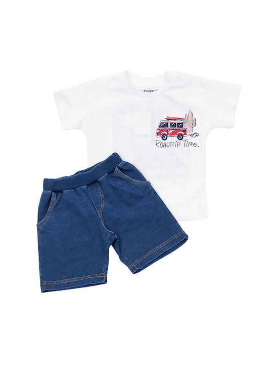 Trax Kids Set with Shorts Summer 2pcs White