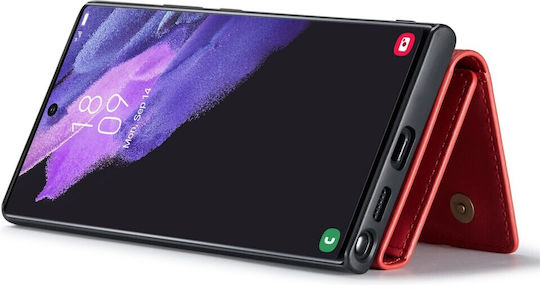 DG.MING Портмоне Изкуствена кожа / Силикон / Пластмаса Червен (Galaxy S23 Ultra)