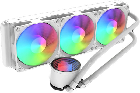 Redragon CCW-3013W Water Cooling System AIO CPU with 3 Fans 120mm and ARGB Lighting White