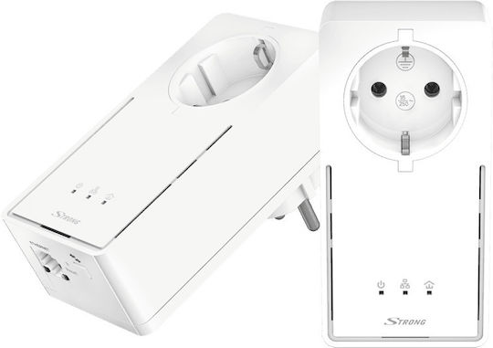 Strong Powerline 1200 Kit Dublu pentru Conexiune prin Cablu cu Prin trecere Prize și Port Ethernet