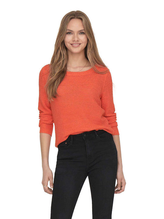 Only Women's Long Sleeve Pullover Coral