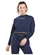 Gekürzt Damen Sweatshirt Vector Navy