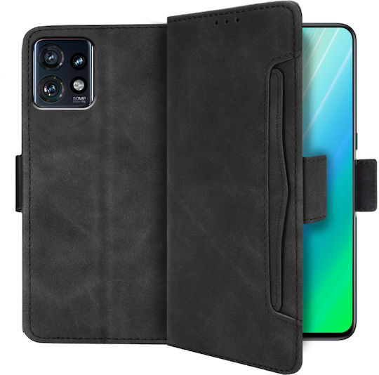 Книга Изкуствена кожа / Пластмаса / Силикон Черен (Motorola Edge 40 Pro)