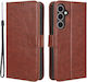 Crazy Horse Wallet Δερματίνης / Πλαστικό / Σιλικόνης Καφέ (Galaxy S23 FE)
