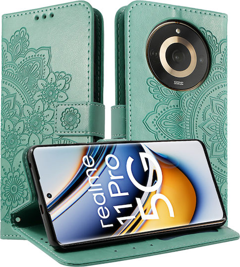 Book Piele artificială / Plastic / Silicon Verde (Realme 11 Pro / 11 Pro+)
