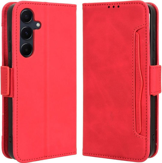 Samsung Buchen Sie Synthetisches Leder / Kunststoff / Silikon Rot (Samsung Galaxy A55 5G)