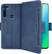 Motorola Buchen Sie Synthetisches Leder / Kunststoff / Silikon Blau (Motorola Moto G8 Leistung)