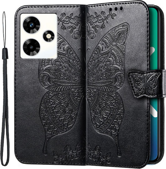 Infinix Book Synthetic Leather / Plastic / Silicone Black (Infinix Hot 30 4G, Butterfly)