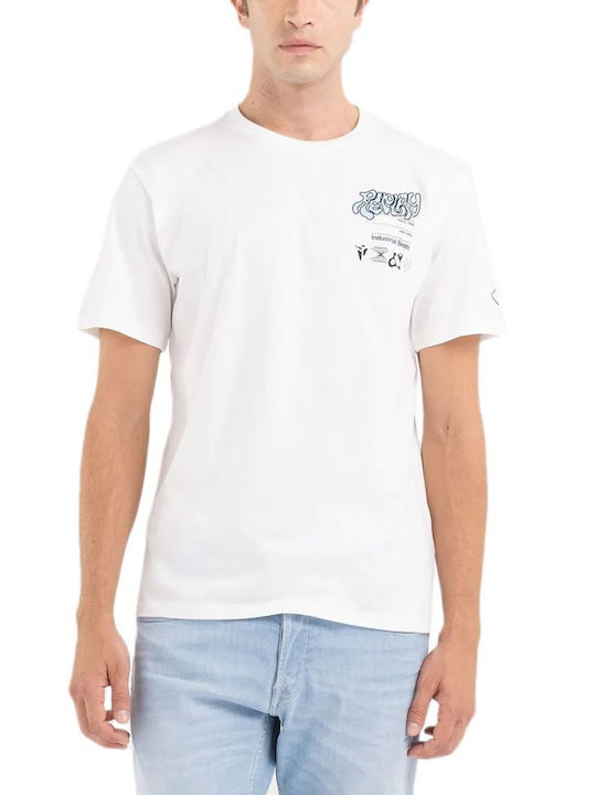 Replay Herren T-Shirt Kurzarm Weiß