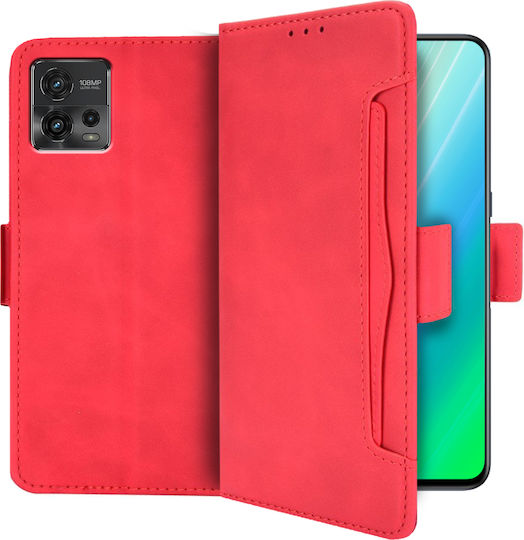 Book Δερματίνης / Πλαστικό / Σιλικόνης Κόκκινο (Moto G72)