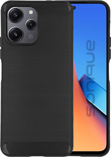Sonique Carbon Brushed Back Cover Silicone / Plastic Black (Redmi 12 4G / Redmi 12 5G)