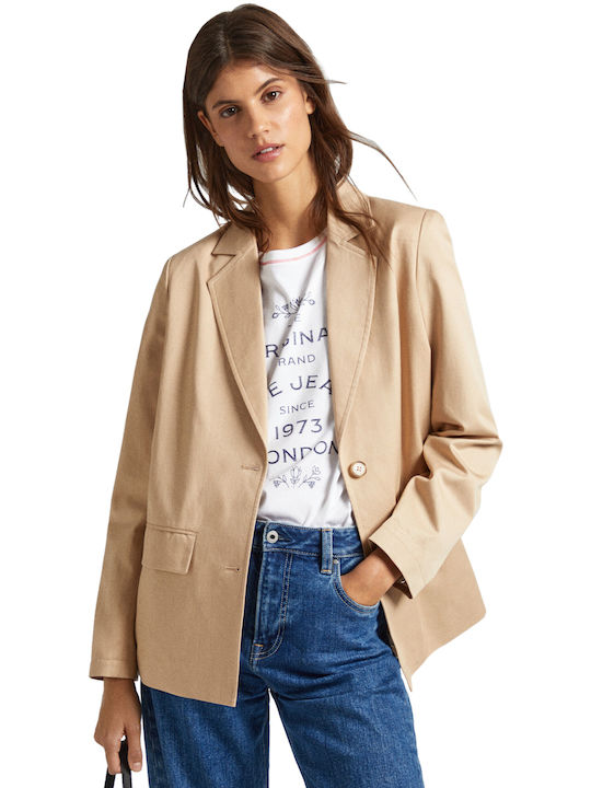 Pepe Jeans Blazer pentru femei Sacou Bej