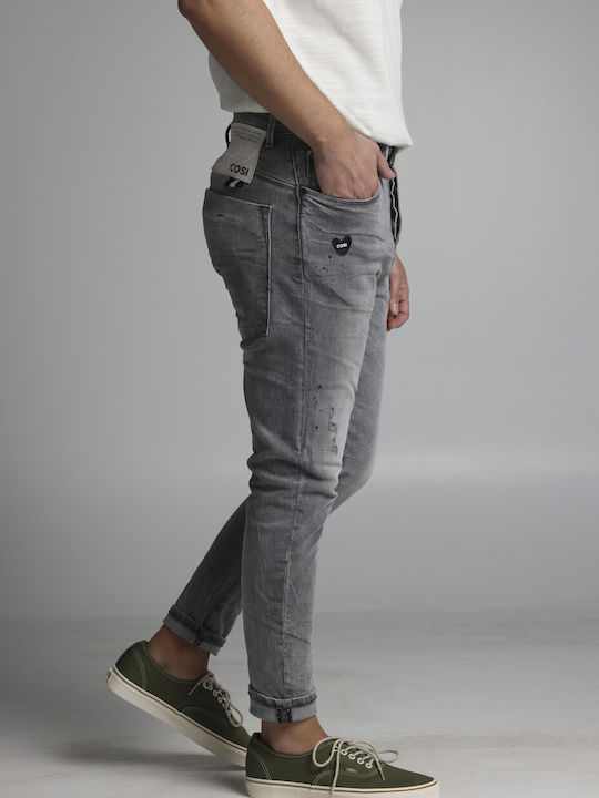 Men's Jeans Pants Elastic Grey