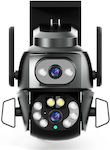 Andowl CCTV Cameră de Supraveghere Wi-Fi 4K Rezistentă la apă cu Comunicare Bidirecțională în Culoare Neagră