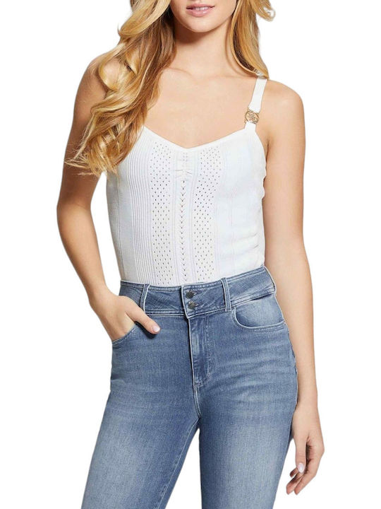 Guess Women's Summer Blouse Cotton with Straps White