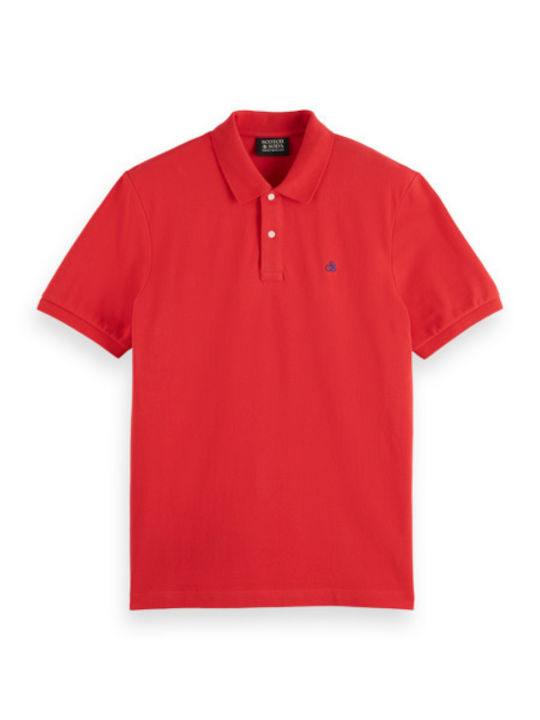 Scotch & Soda Men's Short Sleeve Blouse Polo Lobster-red