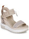 Damenplattformen Beige