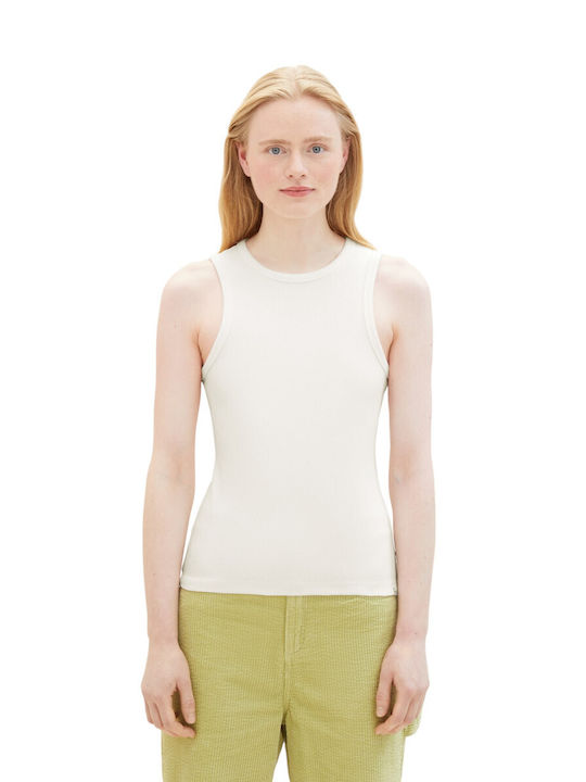 Tom Tailor Women's Summer Blouse Cotton Sleeveless White
