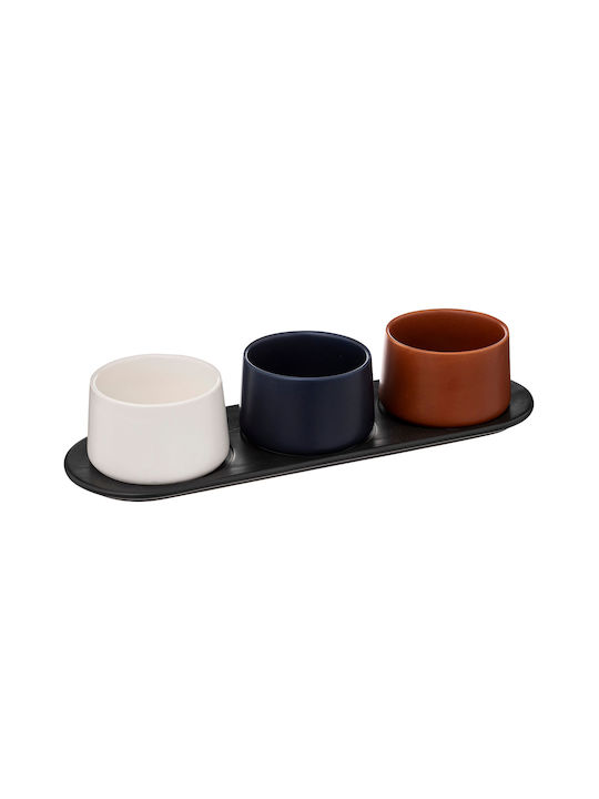 Secret de Gourmet Κεραμική Ορντεβιέρα 3 Θέσεων Μαύρη Ø6.5xY10.5cm Π31xΜ7xΥ10.5cm 4τμχ