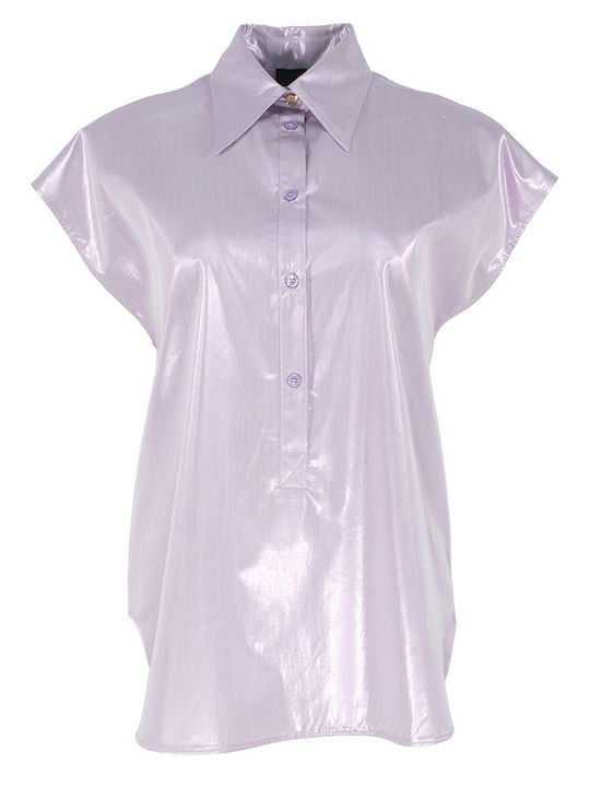 Pinko Women's Short Sleeve Shirt Lila