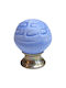 Premier Kinder Knopf Möbelgriff aus Zamak & Metallisch & Porzellan in Blau Farbe 11777-000-ARG1 1Stück