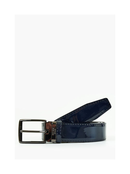 Boss Shoes Men's Knitted Leather Belt Blue