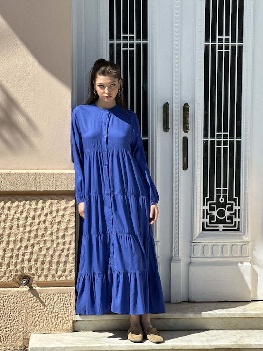 Achilleas Accessories Maxi Shirt Dress Dress Blue