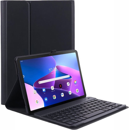 Flip Cover με Πληκτρολόγιο στα Αγγλικά US Μαύρη (Lenovo Tab M10 Plus Gen 3 TB-125F TB-128F)