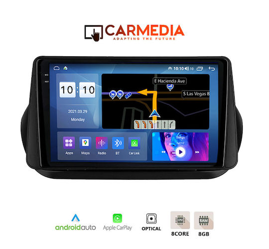 Carmedia Автомобилна Аудио Система За Fiat Fiorino / Qubo Citroen Nemo 2008-2018 (Bluetooth/USB/WiFi/GPS/Apple CarPlay/Android Auto) С Touch Screen 9.5"