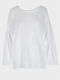 G Secret Women's Summer Blouse Long Sleeve with V Neckline White