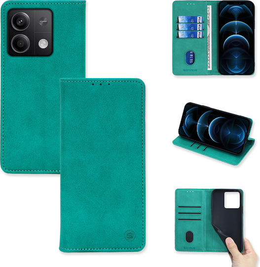Sonique Vintage Magnet Back Cover Piele artificială / Plastic Turcoaz (Redmi Note 13 5G)