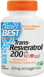 Doctor's Best Trans-Resveratrol Cu ResVinol-25 200mg 60 Capsule Pe Bază De Plante