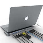 XtremeMac ΧWΗ-CDΗ-13 USB-C Docking Station με HDMI 4K PD Ethernet και σύνδεση 2 Οθονών Γκρι