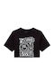 Forever Women's Crop Top Cotton Short Sleeve Black