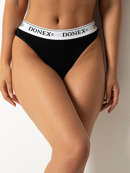 Donex Brasil 2er Pack Schwarze Damen-Slips