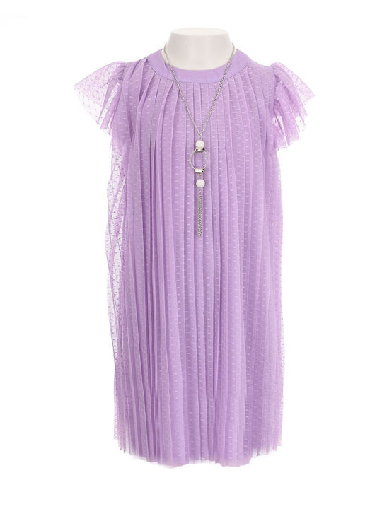 Evita Kinderkleid Kurzärmelig Tüll Lilac