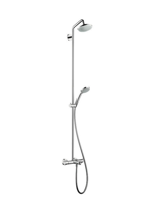 Hansgrohe Croma 100 Adjustable Shower Column with Mixer Silver