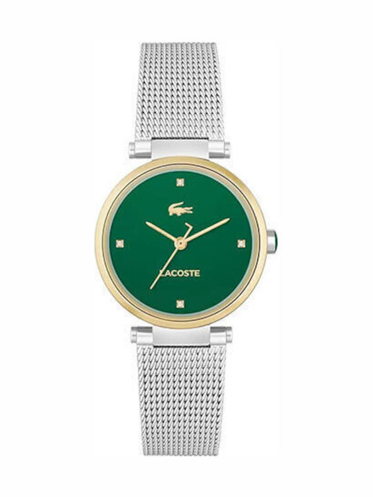 Lacoste Γυναικείο Ρολόι 30mm Μπαταρίας με Ασημί Μεταλλικό Μπρασελέ