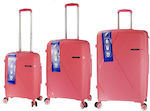 RCM Travel Suitcases Peaches with 4 Wheels Set of 3pcs