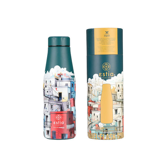 Estia Travel Flask Save the Aegean Recyclable Stainless Steel Thermos Bottle BPA Free 500ml Urban Mythos