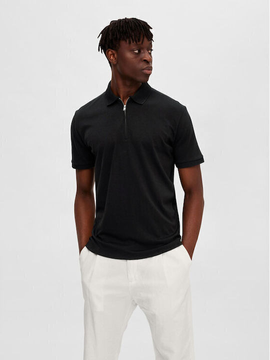 Selected Herren Polo T-Shirt Schwarz